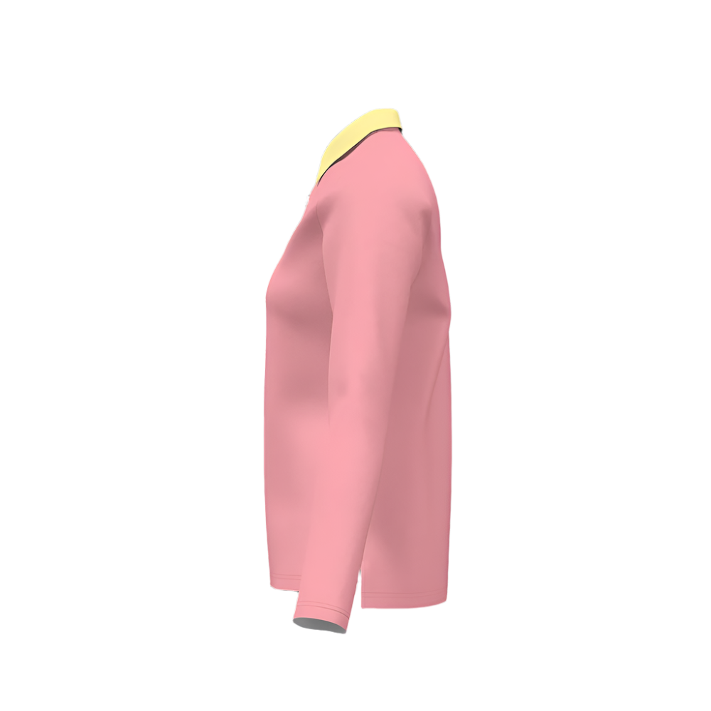 Piki Pink Classic Fit Long Sleeve Fleece Lined Polo