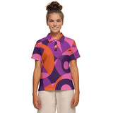 Colorful polo shirt Women's Geometric print polo top slim fit Abstract Funky Bold Statement Blissfully Brand