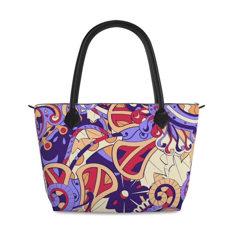 Sechie Large Zip Top Satin Tote Bag