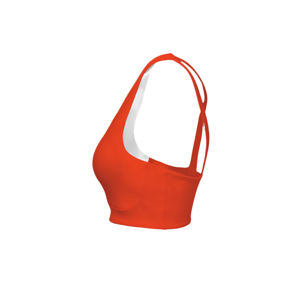 Serena Orange Racerback Eco Groove Sports Bra