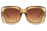 Juni Oversized Square Golden Brown Sunglasses - Blissfully Brand - Retro Gel Jelly Women's