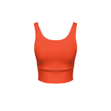 Serena Orange Eco Groove Longline V-Shape-Back Sports Bra