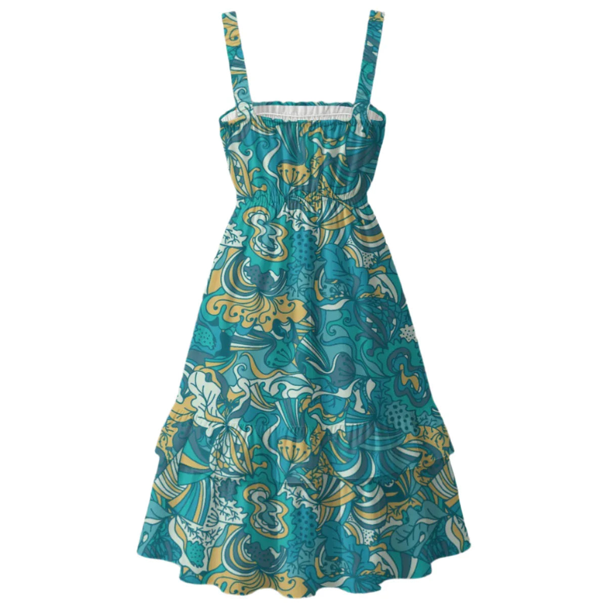 Masu Ruffle Hem Midi Dress