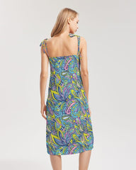Cenala Tie Strap Split Midi Dress