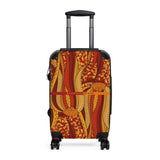 Ame Luggage Collection - Abstract Kaleidoscopic Tribal Print Psychedelic Retro Orange Dark Light Multicolor Check in Carry On Roller 360 Hard Shell Unique Retro