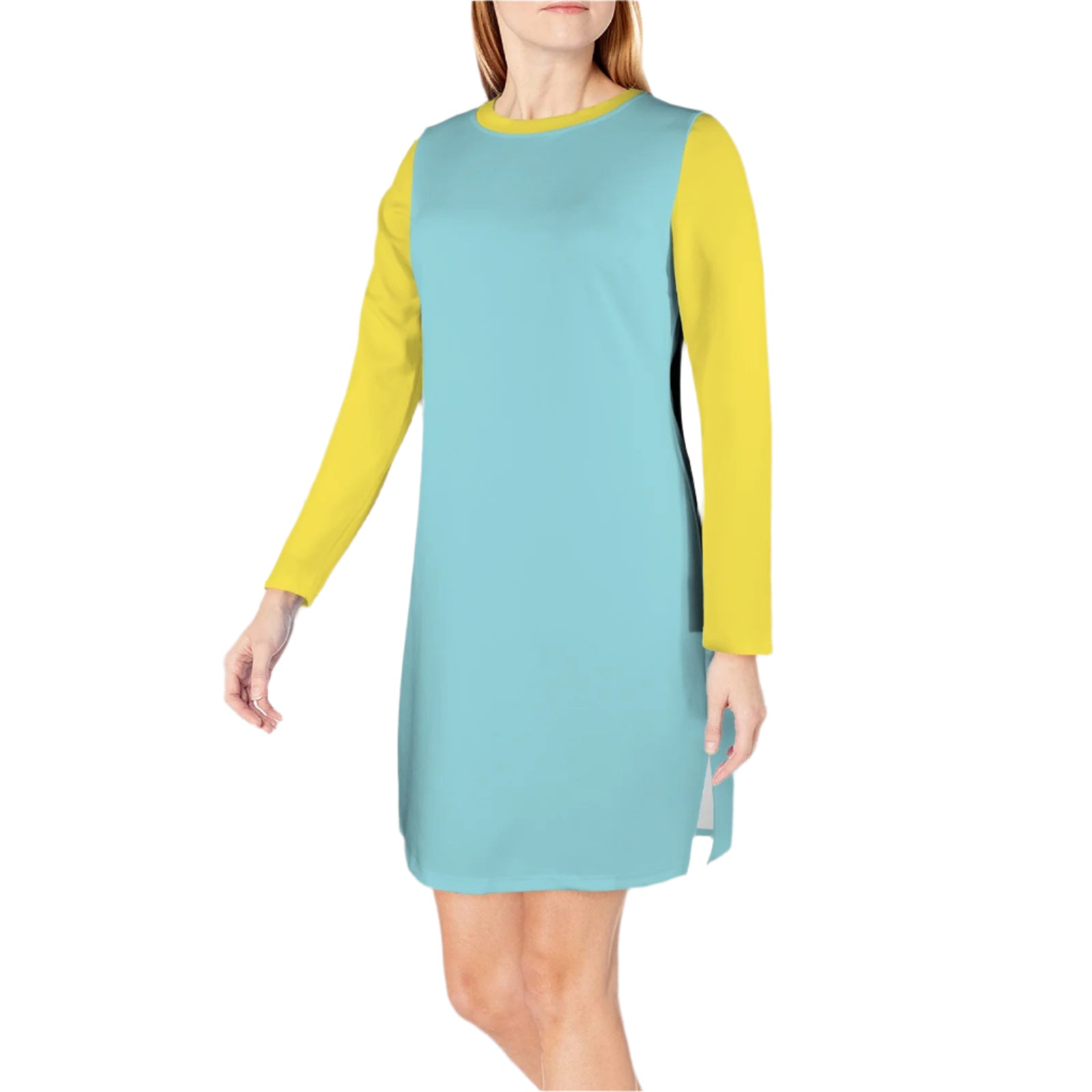 Inela Spacer Dress (Golden Dream Yellow & Seagull Blue)