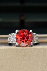 La Flamme Écarlate 5 Carat Moissanite Ring - Red Scarlet - 925 Sterling Silver -  ChromaB by Blissfully Brand