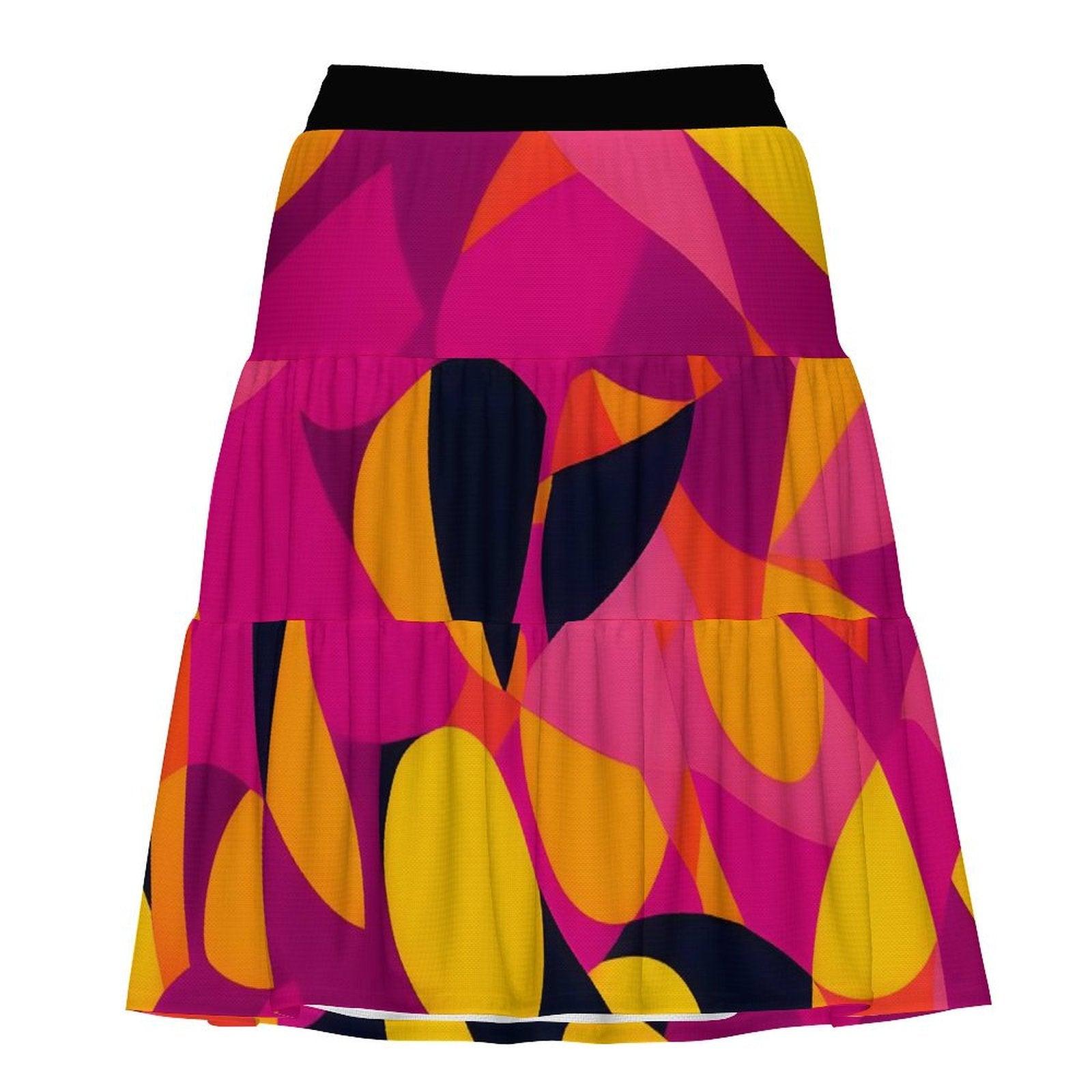 Munich Print Tiered Ruffle Skirt - Airline Series