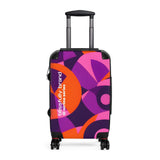 Flight 239 Tokyo Airline Series Abstract  Print Geometric Retro Swirls Funky Multicolor Check in Carry On Roller 360 Hard Shell Unique Retro Vibrant Bold Eclectic - Violet Orange Avant Garde Psychedelic 70's pop art