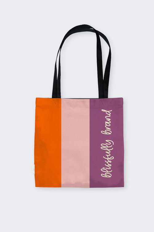 Amai Color Block Large Canvas Tote Bag - Blissfully Brand