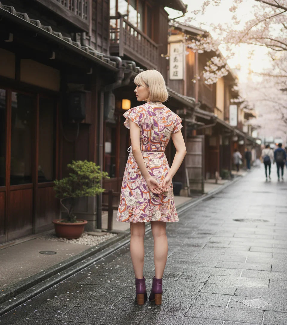 Amai Flounce Wrap Dress