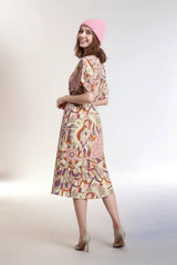 Amai Draped V-neck Midi Dress