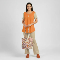 Amai Color Block Scoop Neck Top