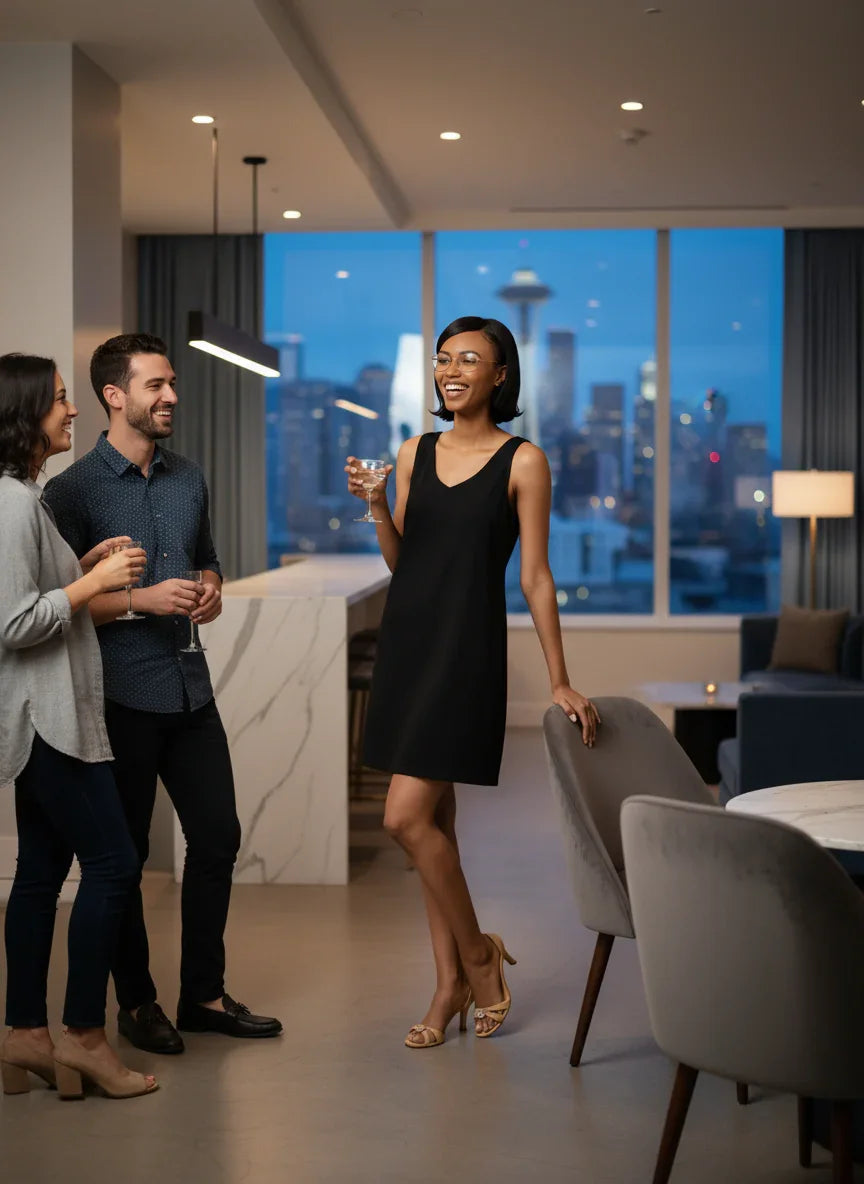 Ame V-neck Sleeveless Reversible Dress