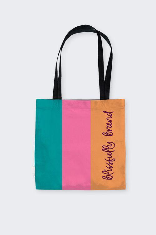 Arane Color Block Large Canvas Tote Bag - Blissfully Brand