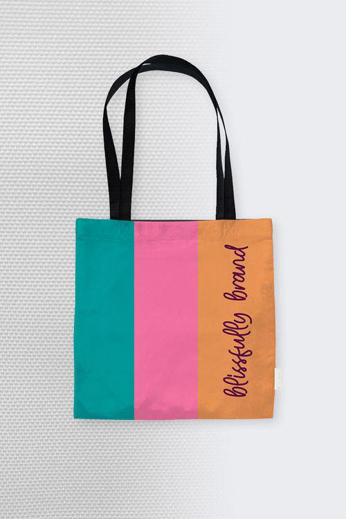 Arane Color Block Large Canvas Tote Bag - Blissfully Brand