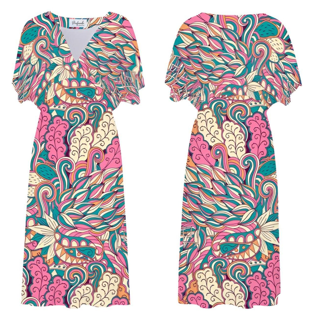 Arane Draped V-neck Midi Dress - Blissfully Brand