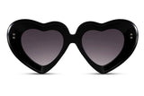 Ardor Heart Shaped Black Sunglasses - Blissfully Brand - Love Thick Retro Funky Mod Translucent