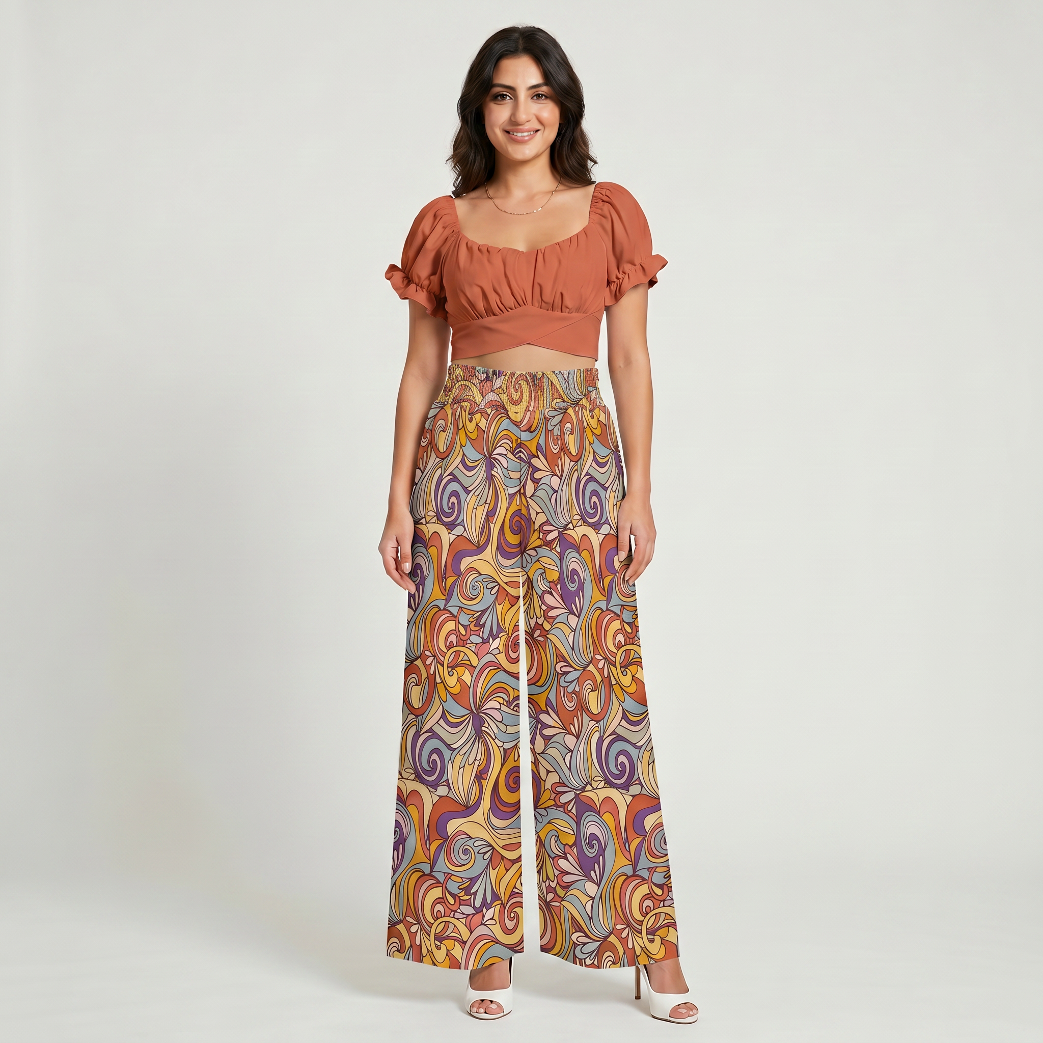Binka High-Waist Wide Leg Silky Pants
