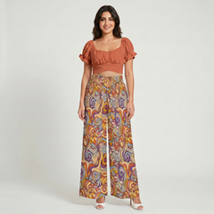 Binka High-Waist Wide Leg Silky Pants