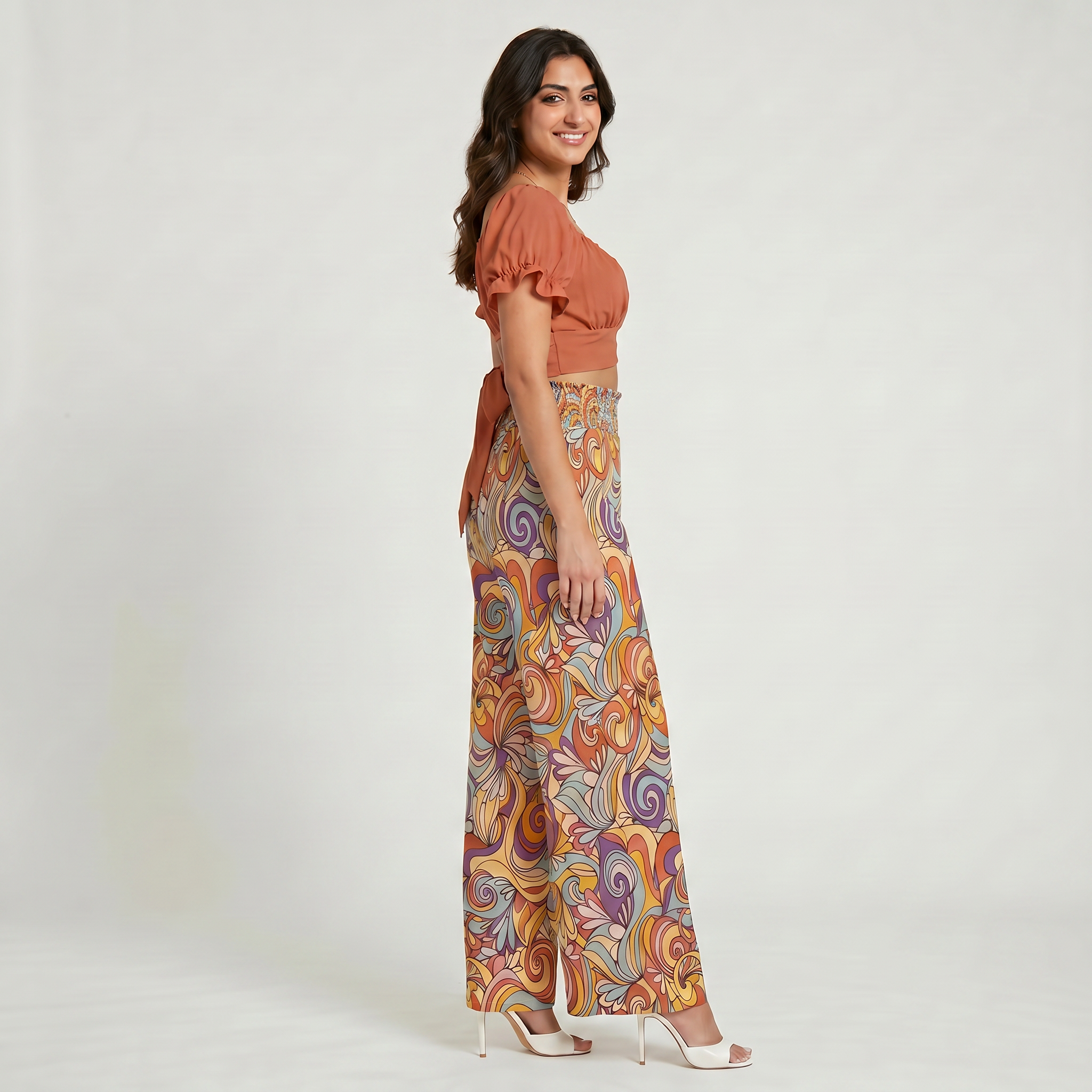 Binka High-Waist Wide Leg Silky Pants