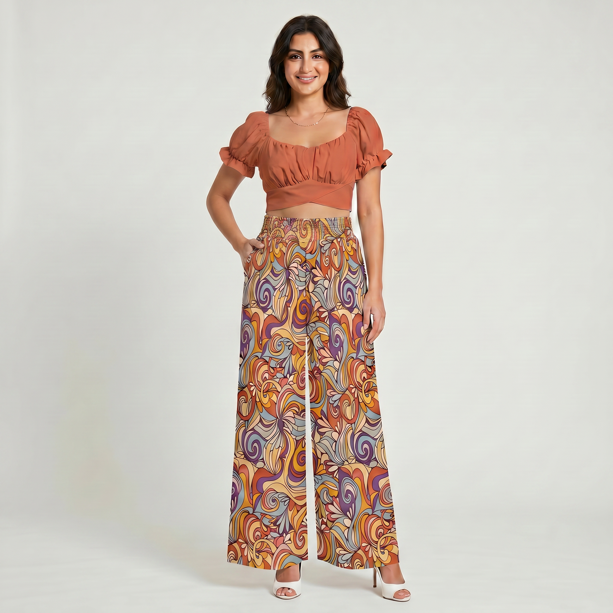 Binka High-Waist Wide Leg Silky Pants