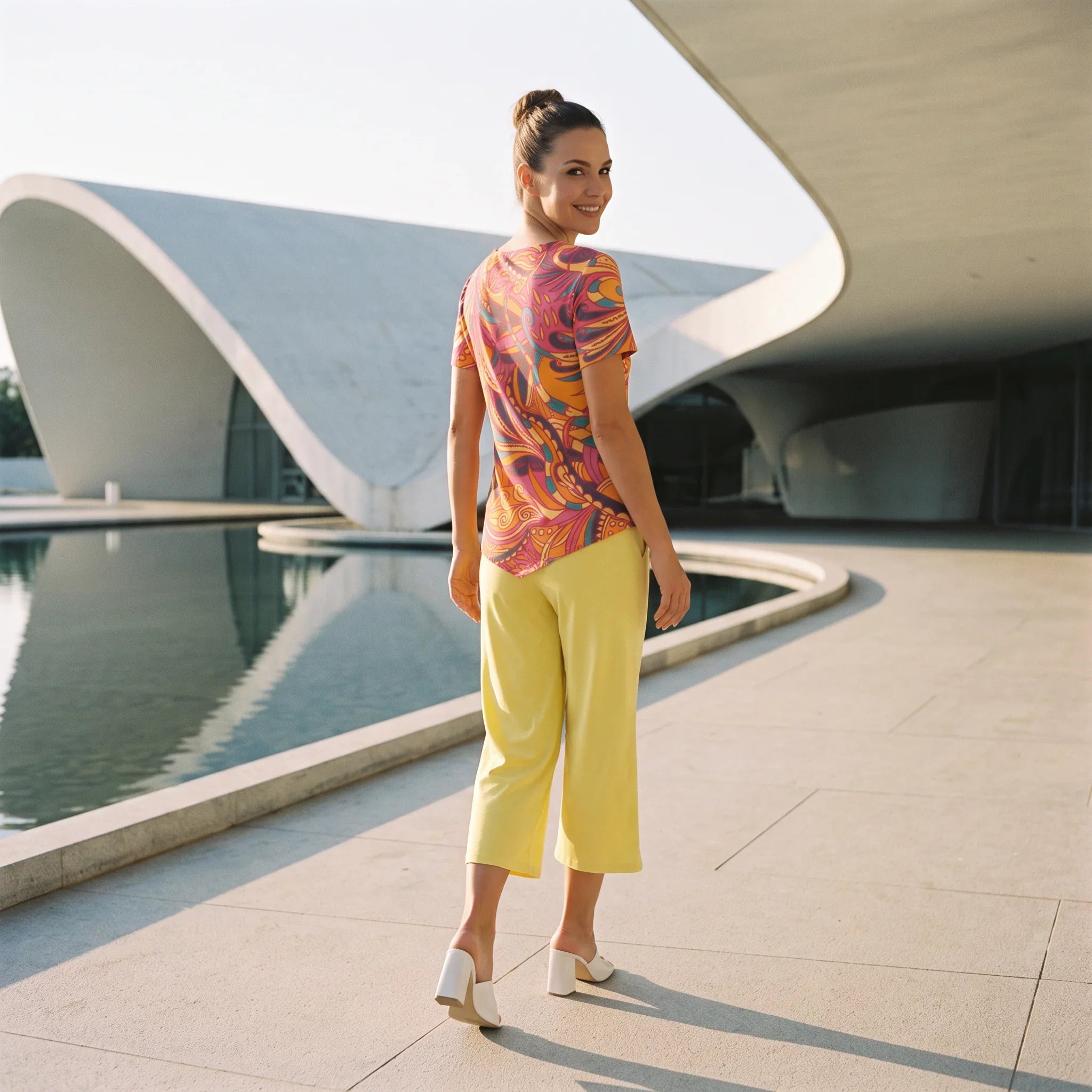Brisa Handkerchief-Hem Top & Cropped Wide-Leg Pant Set
