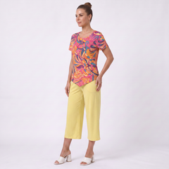 Brisa Handkerchief-Hem Top & Cropped Wide-Leg Pant Set