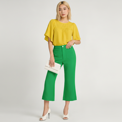 Yellow Babydoll Bell Sleeve Top - Core Essentials