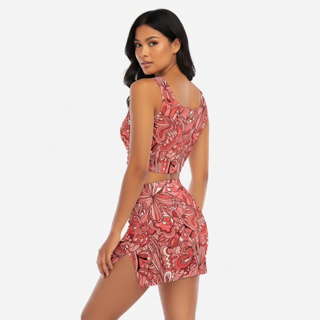 Citra Camisole And Mini Side Slit Skirt Set