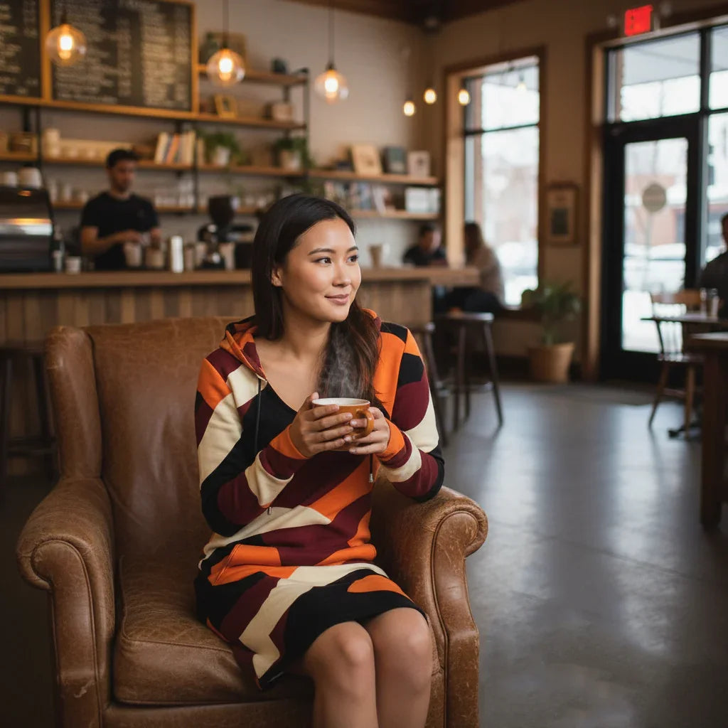 Copenhagen Print Hoodie Dress - Airline Series