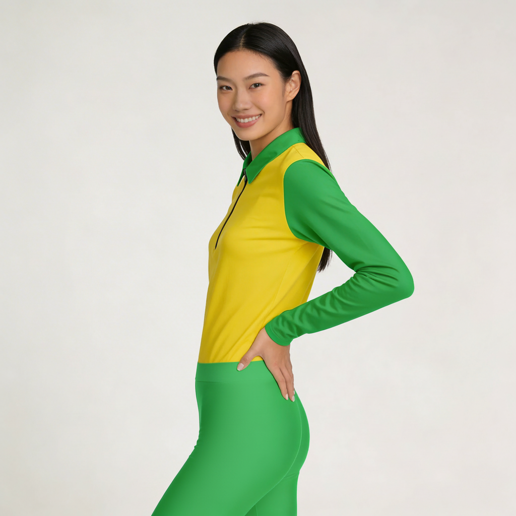 Lemon Lime Quarter Zip Active Long Sleeve Top - Core Essentials