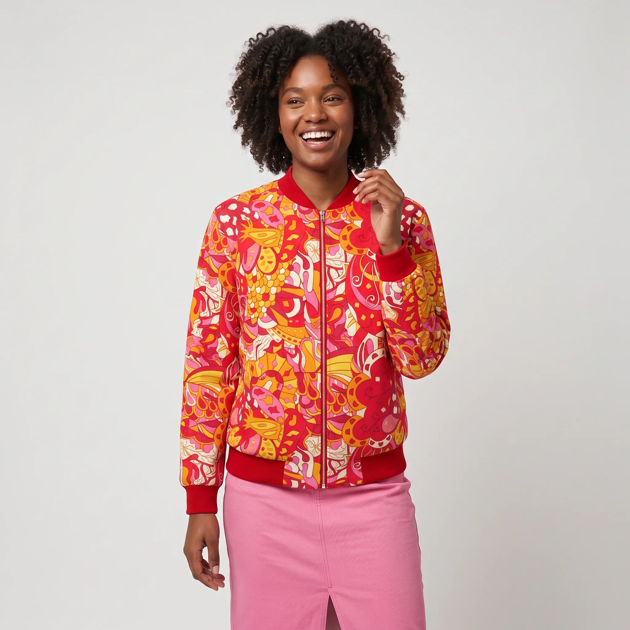 Decora Flexe Denim Bomber Jacket