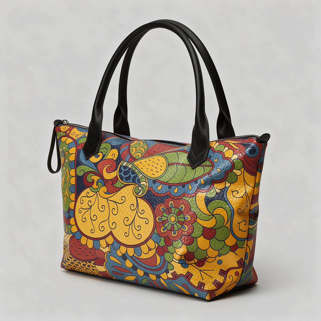 Ebisa Large Leather Zip Top Handbag Tote