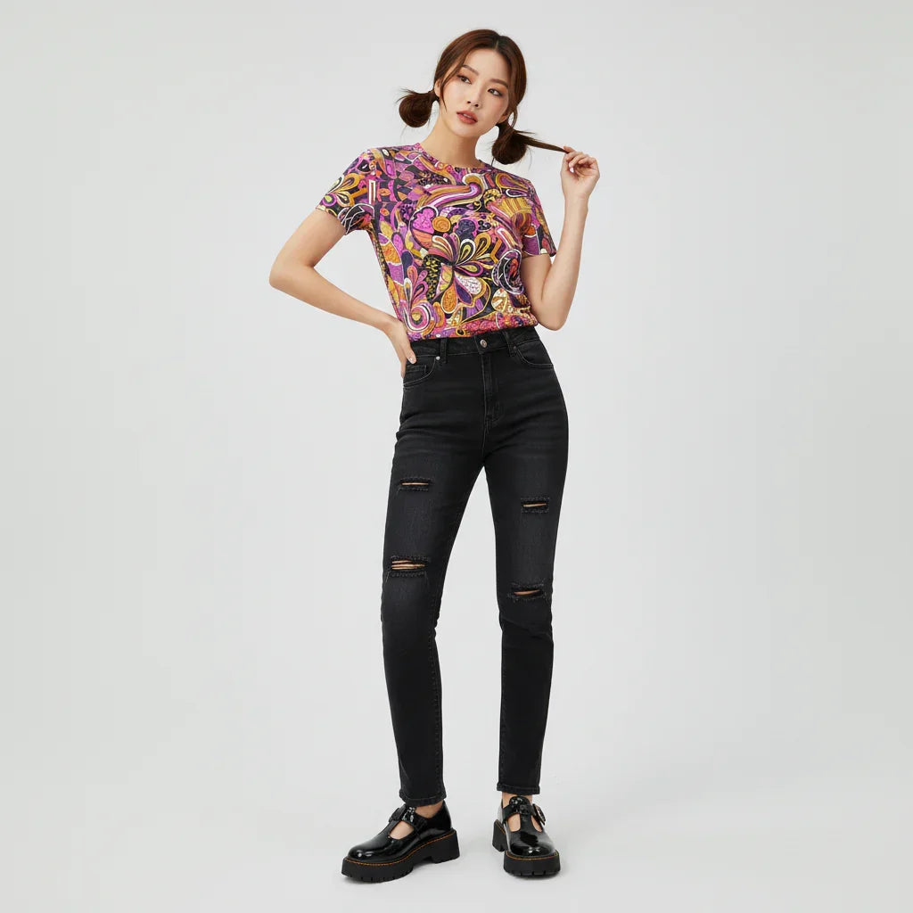 Ela クルーネック フィット T シャツ