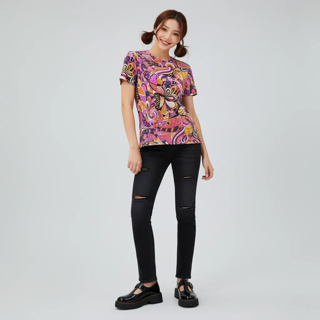 Ela クルーネック フィット T シャツ