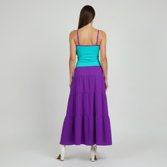 Violet Pleated Tier Maxi Skirt - Core Essentials