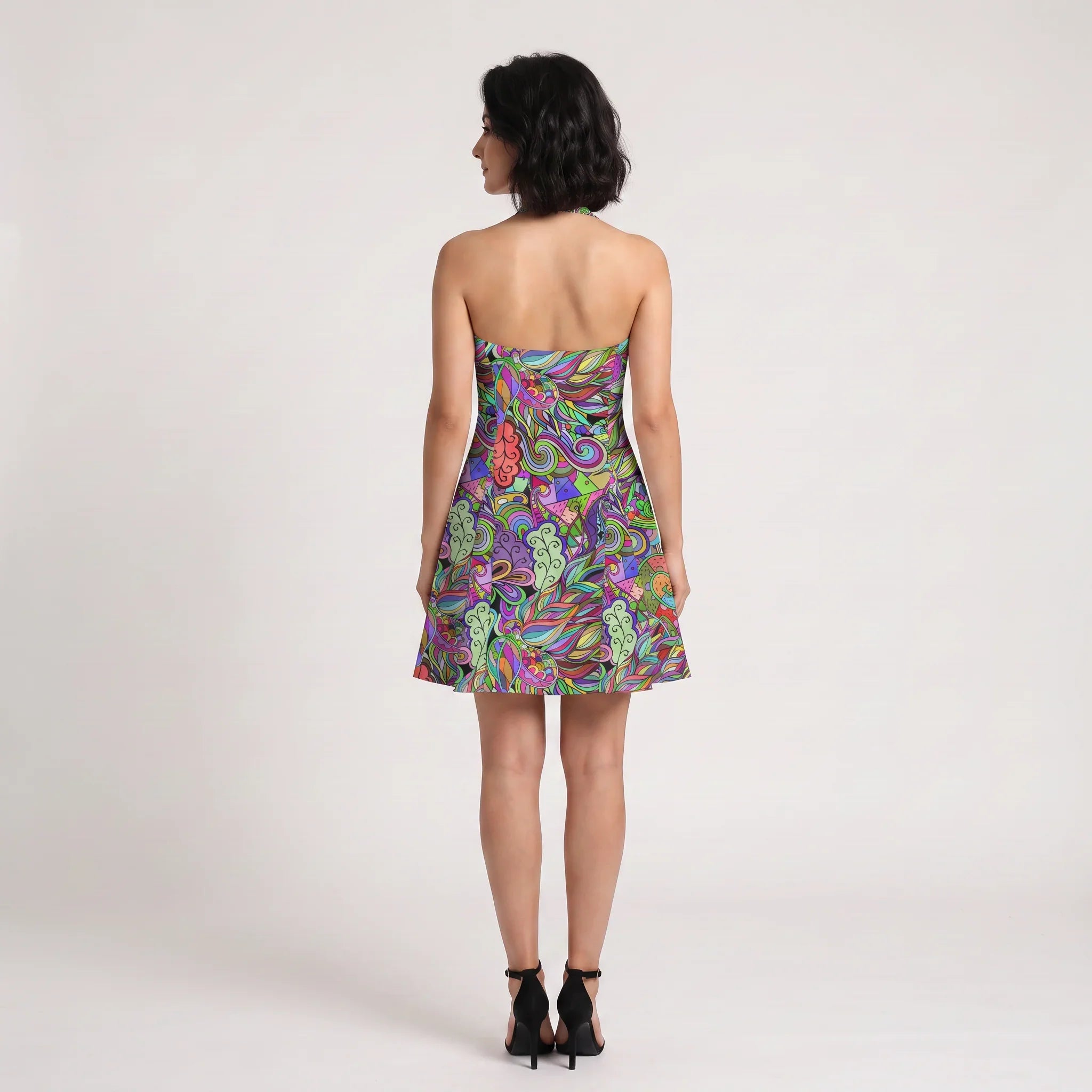 Eranas Sweetheart Halter Fit & Flare Mini Dress