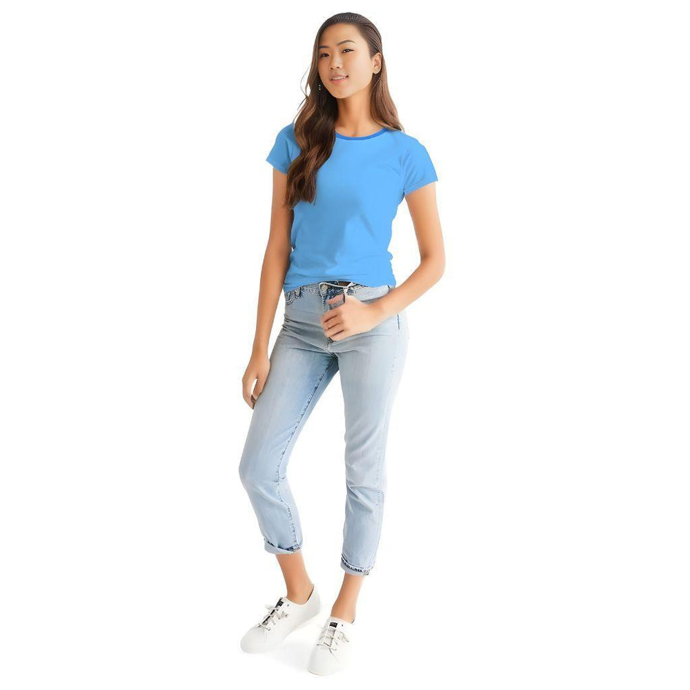 Ima Light Blue Crew Neck Fitted Tea - Blissfully Brand