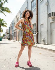 Inela ホルターフレアドレス