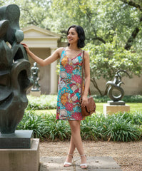 Reversible Inia Print Dress – Vibrant Floral and Black 2-in-1 Dress - Retro Chic - Profonde by Blissfully Brand