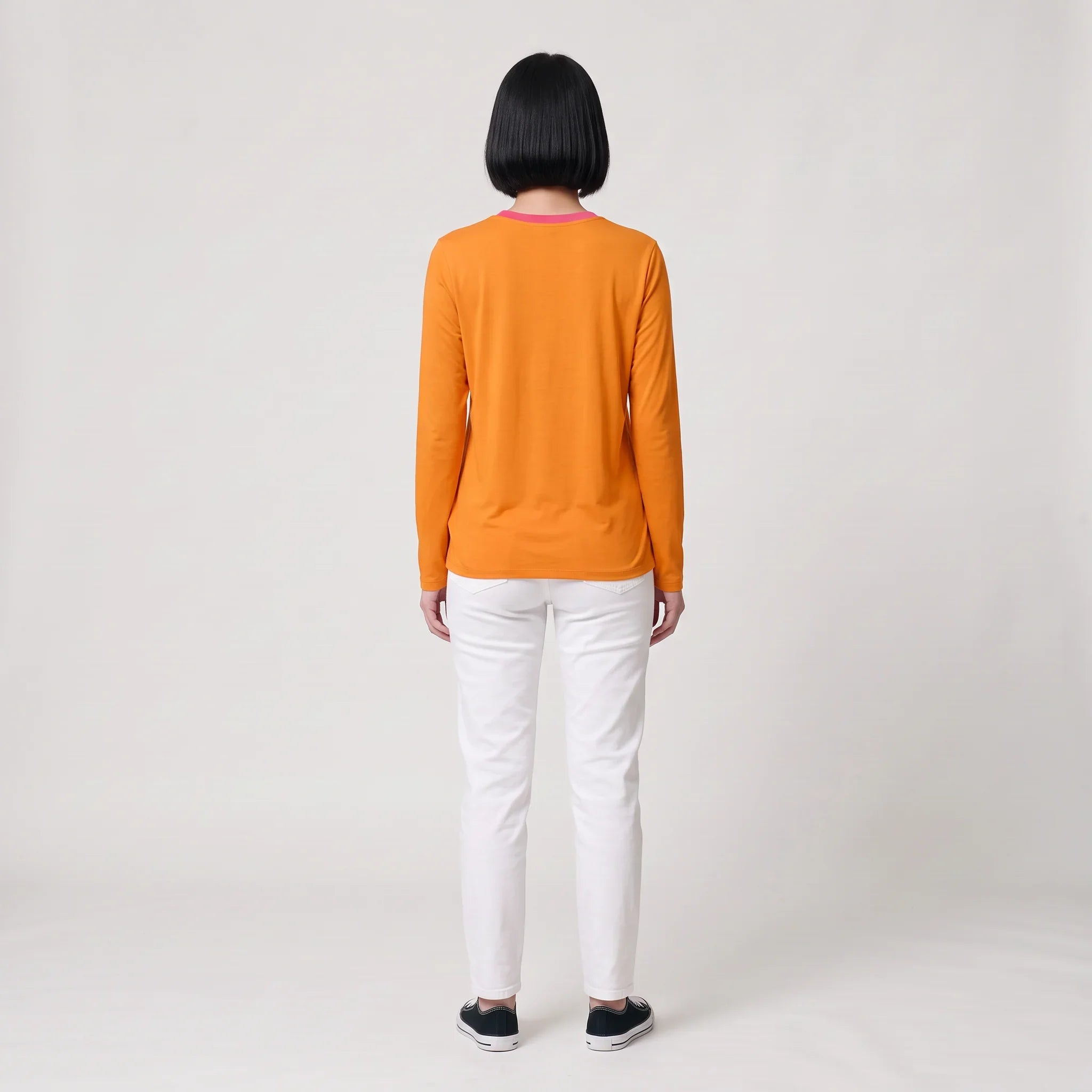 Inia Solid Orange Long Sleeve Tee
