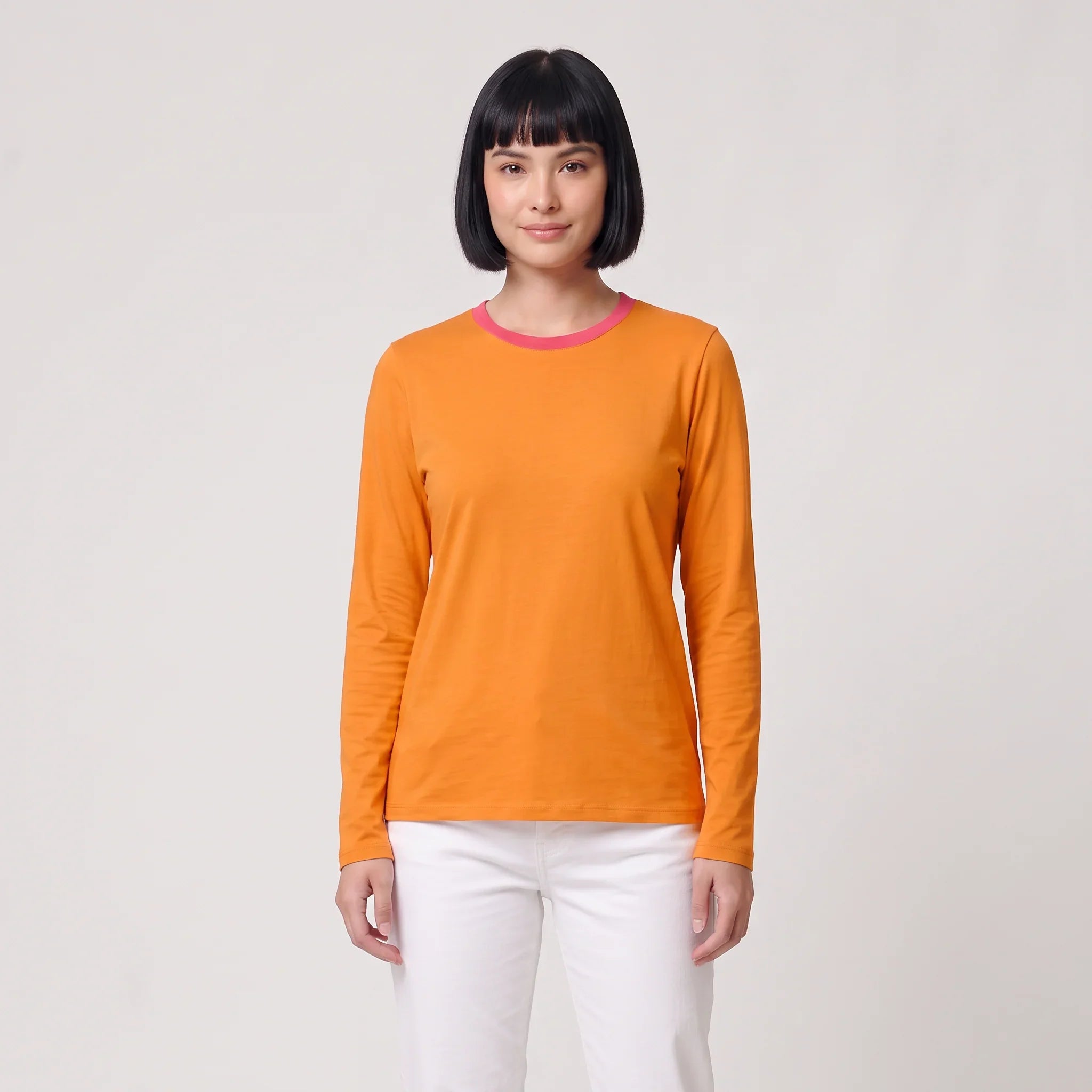 Inia Solid Orange Long Sleeve Tee