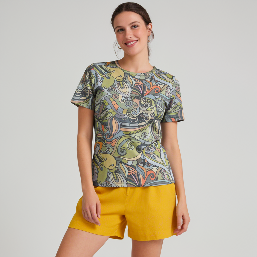 Jana Fitted Crew Neck Tee