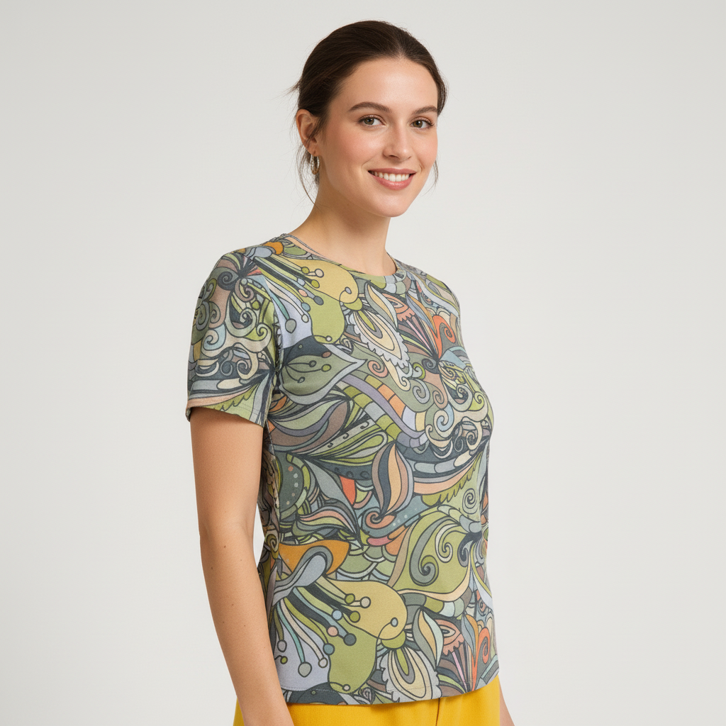 Jana Fitted Crew Neck Tee