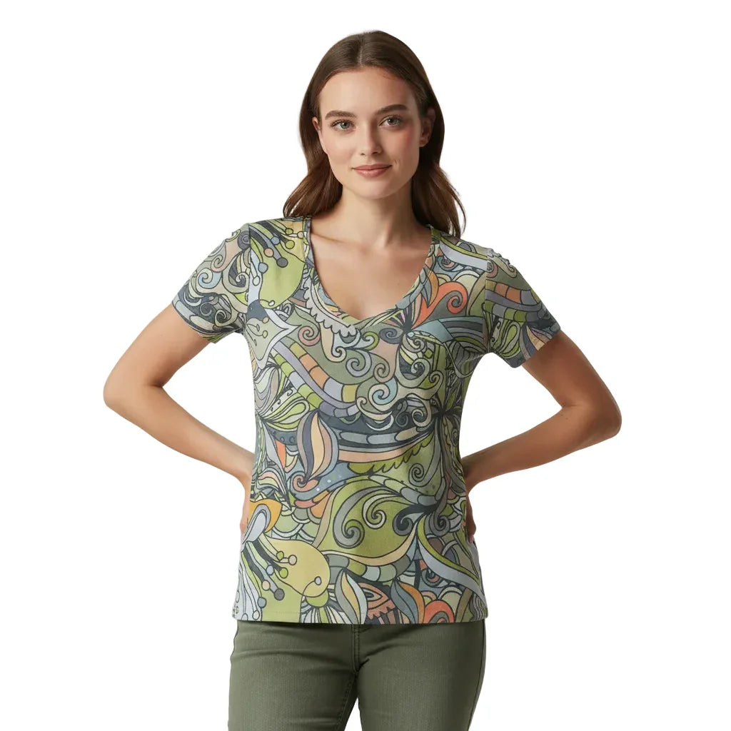Jana Fitted V-Neck Tee