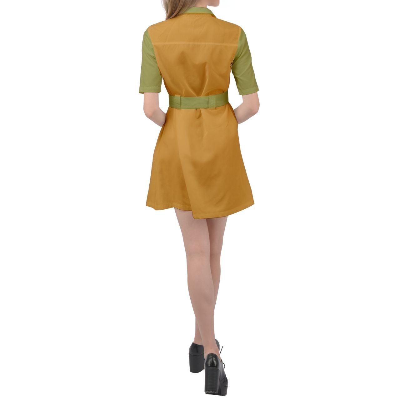 Jana Color Block Belted Shirt Dress