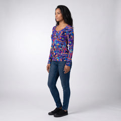 Jina Ribbed Long Sleeve Henley Top
