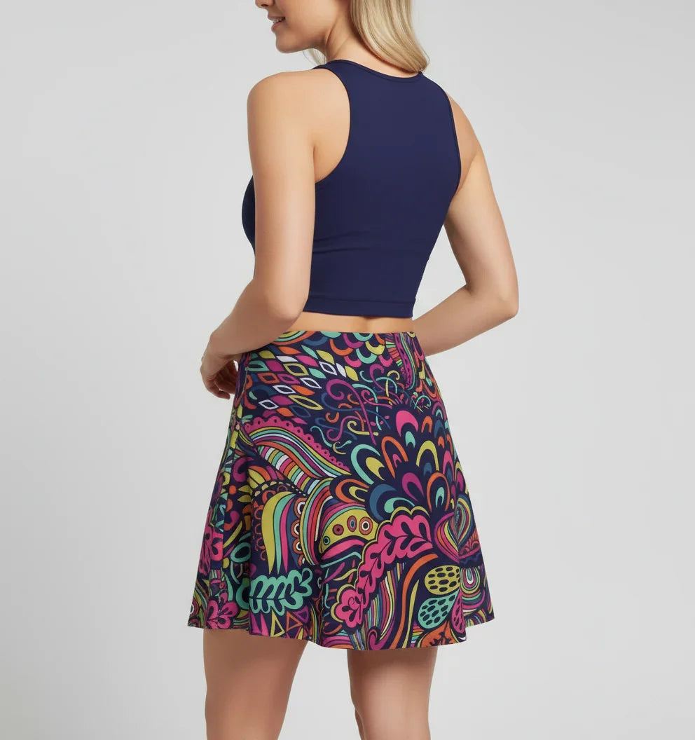 Juhla High Waisted Flare Mini Skirt