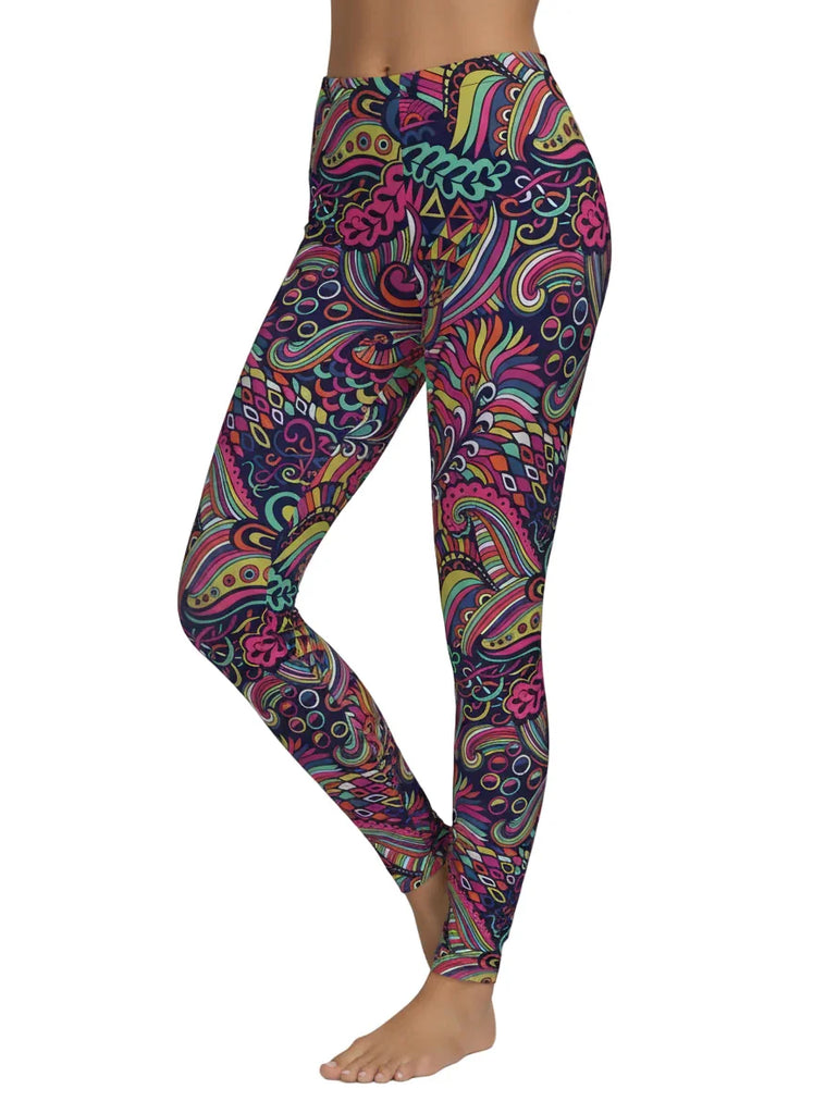 Juhla Print Performance Leggings | Colorful Psychedelic Eco Pants